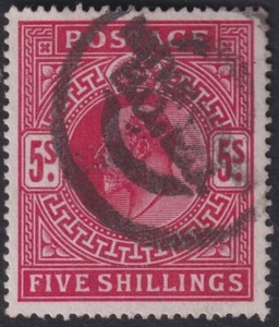 GRAN BRETAÑA 5/- ROJO KEVII FINO USADO - (A25518) - Imagen 1 de 1