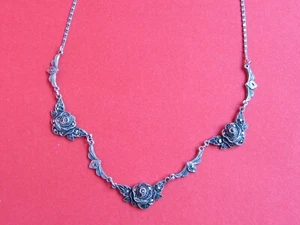 Antikes Collier Silber mit Markasiten um 1920 - Bild 1 von 4
