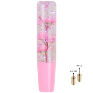 Universal JDM Sakura Pink Glitter Flowers Manual Car Gear Stick Shift Knob 200mm - Picture 1 of 10