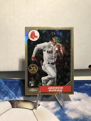 2022 Topps Chrome Jarren Duran Rookie Refractor 35th Anniversary 87BC-19 Red Sox - Image 1 of 2