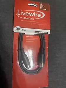 Livewire Essential MIDI Cable 3 ft. Black NIP - Picture 1 of 4