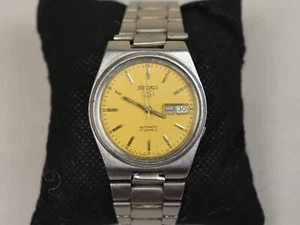 Vintage Rare Seiko 5 Automatic 7009-3131 Watch, Day/Date, Yellow Dial, 17J, MInt - Picture 1 of 24