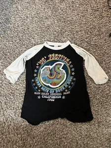 RARE Vintage Original 1982 US FESTIVAL Concert Raglan Shirt Small 1/2 Sleeve Blk - Picture 1 of 14