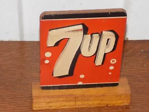 Vintage 7UP Raised Letter Wooden Sign - Picture 1 of 6