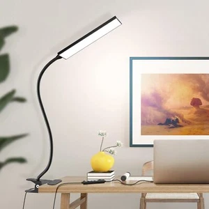 LED Desk Lamp Gooseneck Adjustable Lamp with Clamp Eye-Caring Reading Desk Light - Picture 1 of 12