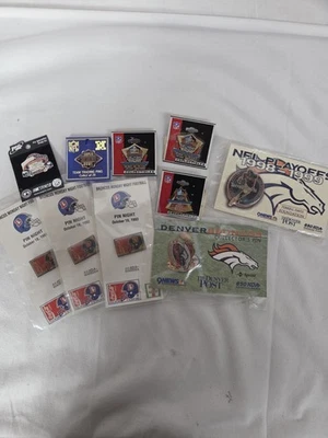 Prendedores Denver Bronco. NOS. Vintage. John Elway, Terrell Davis, Super Bowl Foto 1 de 4