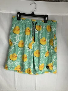 Pantaloncini da bagno Neff uomo L tavola giallo gomma anatre piscina nuoto - Foto 1 di 6