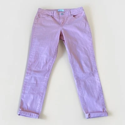 Jessica Simpson Crop Enrollado Delgado Suave Esculpido 8/29 Rosa Cañón Foto 1 de 4