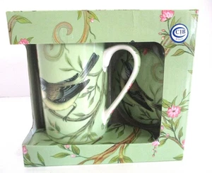 9 oz. Tazza da tè caffè in ceramica Kent con coperchio, design passero grigio di Valerie NUOVA - Foto 1 di 5