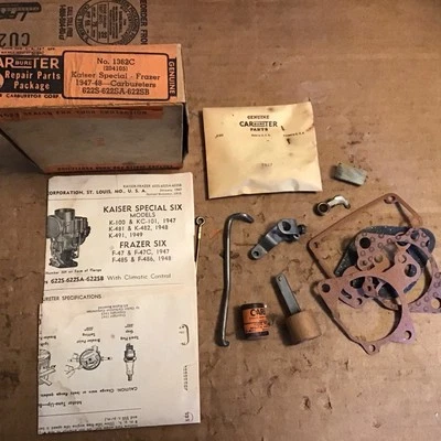 1947-48 年 Kaiser Special & Frazier 1bbl。 汽化器维修套件 Carter Old Stock Ne — 第 1/4 张图片