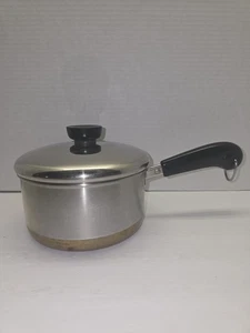 Vintage Revere Ware 1 1/2 Qt Sauce Pan Pot W/Lid 1801 Copper Bottom USA - Picture 1 of 13