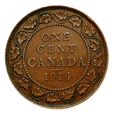 1914 Canada 1 Cent Coin, km21, Mintage 3,405,958 - Rare Coin 🇨🇦 🚀 🌏 - Image 1 of 4