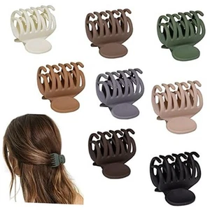 1.6" Matte Medium Double Row Teeth Hair Clips for Women - Strong Neutral Color - Picture 1 of 8