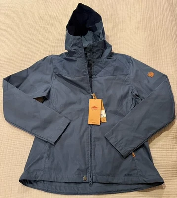 New With Tags Fjallraven Womens Stina Hooded Jacket Size Medium Navy Blue - Image 1 of 4