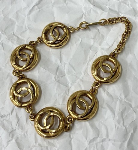Bracciale tondo Chanel 1982 vintage oro Gp 18 5 23 cm ottime condizioni