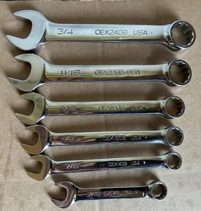 SNAP ON OEX 6PC SHORT SAE COMBINTION WRENCH SET 7/16”-3/4” OEX140 TO OEX240 - Picture 1 of 2