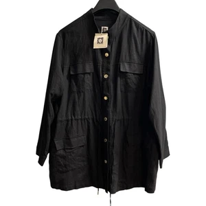 Chaqueta Anne Klein Mujer 1X Negro Mezcla Lino Larga No Estructurada Lagenlook Cápsula - Imagen 1 de 11
