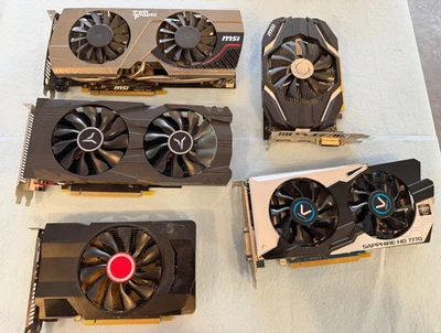 Lot of 5 older GPU graphics cards - As Is - Image 1 of 4