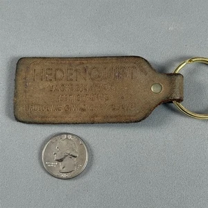 Vtg Hedenquist GM Chevrolet Dealer Minnesota Leather Keychain Key Ring #55574 - Picture 1 of 3