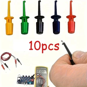 10Pcs Small Test Probe Single Test Crocodile Clip IC Grabber Repair Wor - Picture 1 of 6