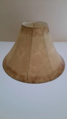 Pantalla Imitación Cuero 10 en Interior Seda, Marrón Ombre 5 In y 15 in Diámetro Foto 1 de 3