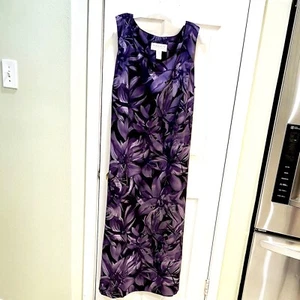 Maggie McNaughton Purple Floral Maxi Dress, Sz. 1X, EUC - Picture 1 of 9