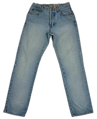 Jeans Vintage Azul Asfalto Lavado Azul Claro 100% Algodón Talla 7 28x29.5 Foto 1 de 4