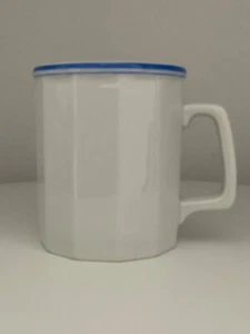 APILCO MUG TRADITION BLUE BANDED PORCELAIN  WHITE RARE LIMITED EDITION FRANCE - Picture 1 of 6