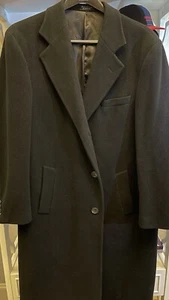 Chaps Ralph Lauren Overcoat Men's 100% Black Lamb wool Trench Coat Luxury XL - Picture 1 of 7