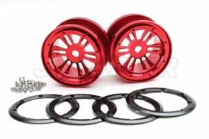 Jazrider Aluminum 2.2" 6-Spoke Beadlock Wheels(12mm Hex,Red)For RC Crawler Truck - Picture 1 of 1