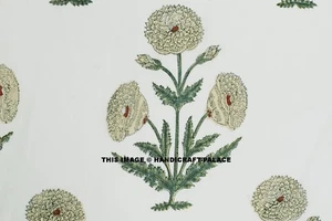 Indian Hand Block Print Dress Making Fabric Sanganeri Cotton Fabric By 5 Metre - Picture 1 of 3