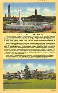 Postal VA: Virginia histórica, lino vintage, publicada 1951 - Imagen 1 de 2