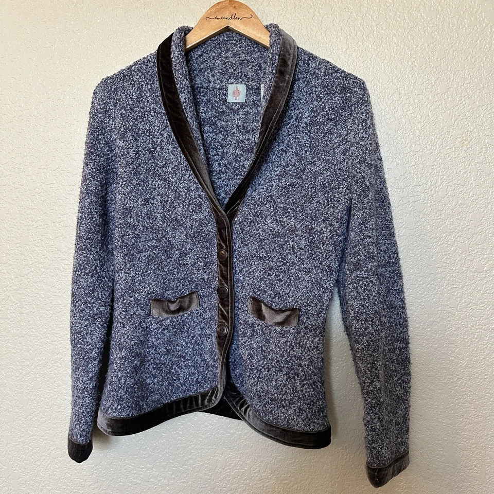 Blazer para mujer HWR Anthropologie talla pequeña púrpura negro ribete carrera boho chaqueta Foto 1 de 4