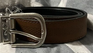 Youth Reversible Black/brown Belt XL/XXL Leather Lined - Picture 1 of 5