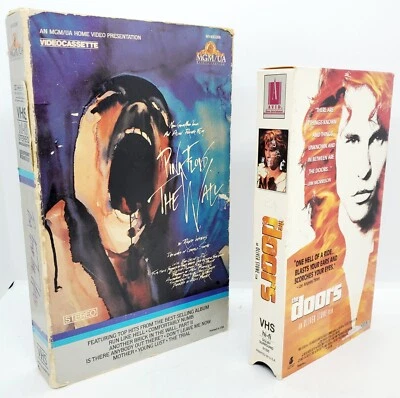 LOT of 2 Pink Floyd The Wall VHS 1982 MGM/UA Home Video & The Doors 1st Print 🎬 - Image 1 of 4