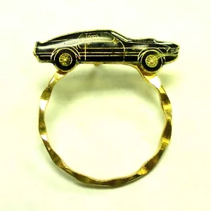 Vintage 1970's Ford Mustang Fastback Black Enameled Spec Pin Detti Originals - Picture 1 of 1