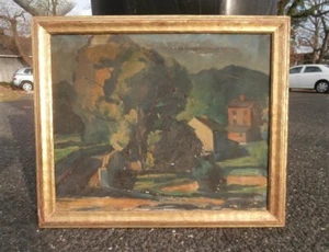 New Hope Bucks County PA Artist Frederick Gill ~ Canal Farmhouses, 1935 Painting - Picture 1 of 13