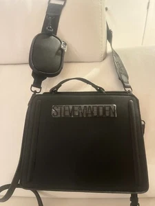 NWT STEVE MADDEN BEVELYN SATCHEL CROSSBODY BAG W AIR POD CASE BLACK TIK TOK - Picture 1 of 6