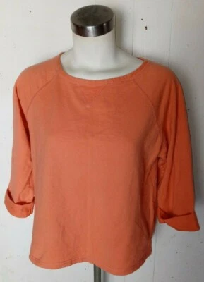 Sudadera naranja vintage rara Hanes live love color mujer talla L mangas 3/4 Foto 1 de 4