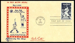 1983 Babe Ruth FDC 1933 1st All Star Game Evanscraft Orginal Cachet-Yellow - Picture 1 of 2