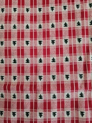 Fabric Traditions Red Plaid W/ Christmas Trees 3 Yards! 1993 Pattern #1975 - Image 1 of 4