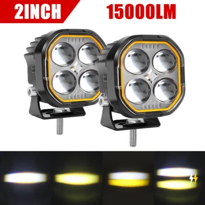 2x LED Work Light Bar Spot Pods Off Road Driving Auxiliary Fog Lamp Yellow White - Image 1 of 4