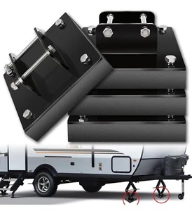 RV Jack Pads for Four-Point Trailer Jack Stands, with 6.3" Metal Foot, 4Pack - Picture 1 of 7