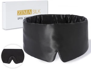 100% Mulberry Silk Sleep Mask Soft Breathable Eye Cover Blackout Sleeping - Picture 1 of 6