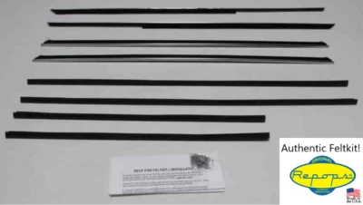 1963 1964 Impala 4-Door Station Wagon Door Window Felt Rubber Seal 8 Pc Kit - Imagem 1 de 4