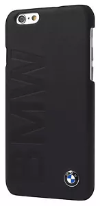 BMW Official iPhone 6 6S Debossed Logo Signature Collection Black Leather Case - Picture 1 of 1