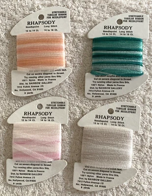 Rainbow Gallery Rhapsody Tubular Ribbon 4 Cards Assorted Colors No Duplicates - Image 1 of 4