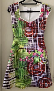 EUC CLOVER CANYON Aline NEOPRENE DRESS SIZE Medium Fit And Flare Made In USA - Picture 1 of 12