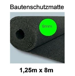 Bautenschutzmatte Preise, 8mm, BM8 , 10m²,Gummimatten 1,25 x 8m jn26z - Bild 1 von 6