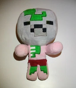 Minecraft Mojang Stofftier Plüsch Jinx Zombie Schweinchen selten grau & rosa 7 Zoll  - Bild 1 von 8
